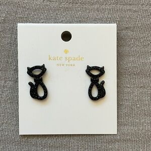 Kate Spade black cat earrings